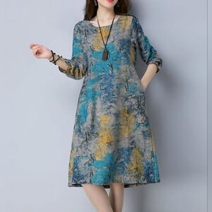 Quarter Sleeve abstract design Dress